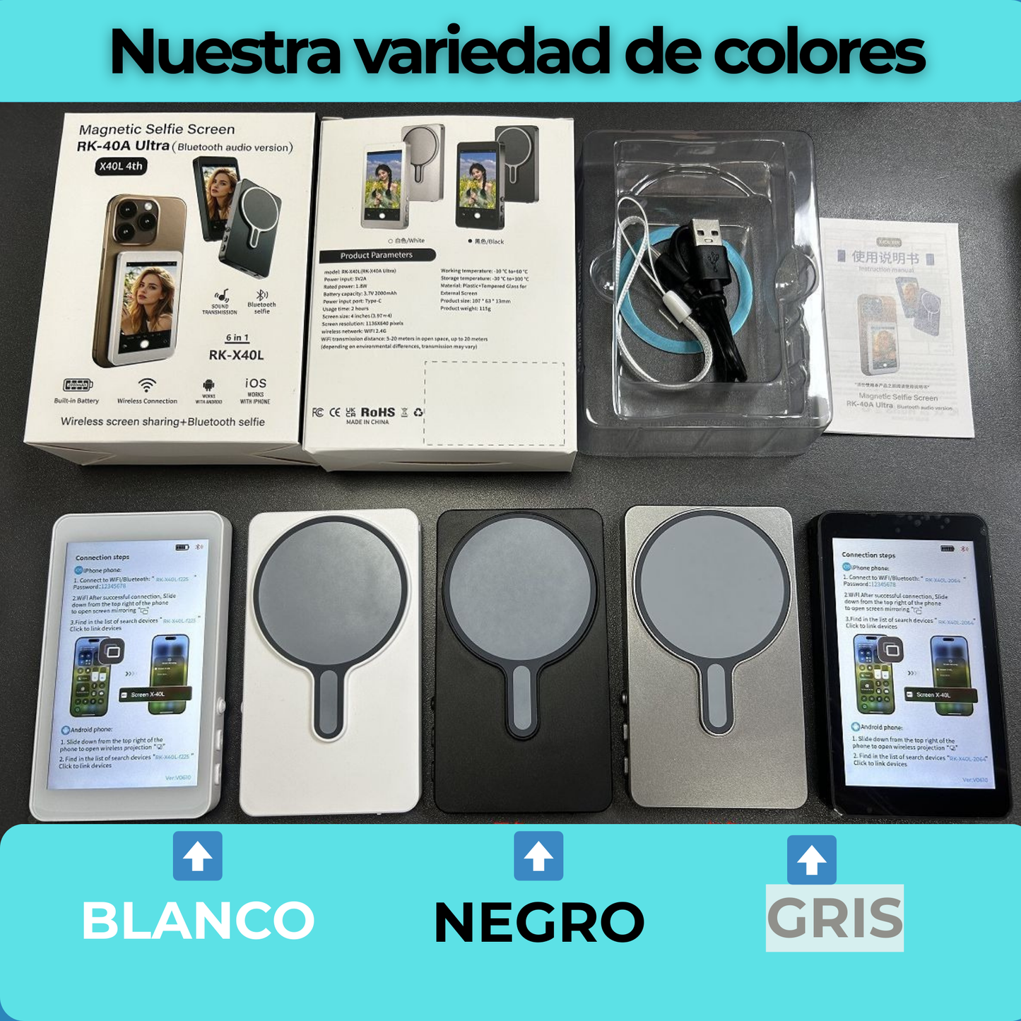 MagSelfie™️ Pantalla magnética portátil para selfies profesionales